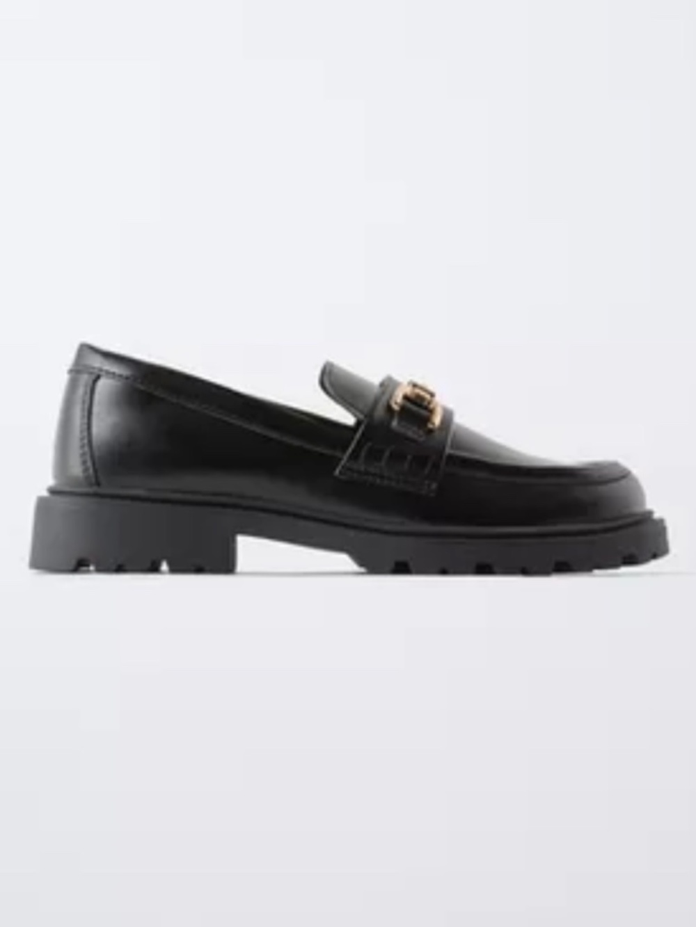Zara Black Link Penny Loafers Size 40 (US Size 10)
